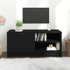 vidaXL Mueble para TV madera contrachapada negro 80x35x36,5 cm