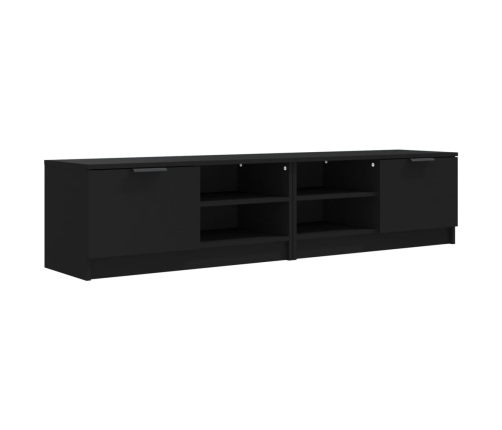 Mueble para TV 2 pzas madera contrachapada negro 80x35x36,5 cm