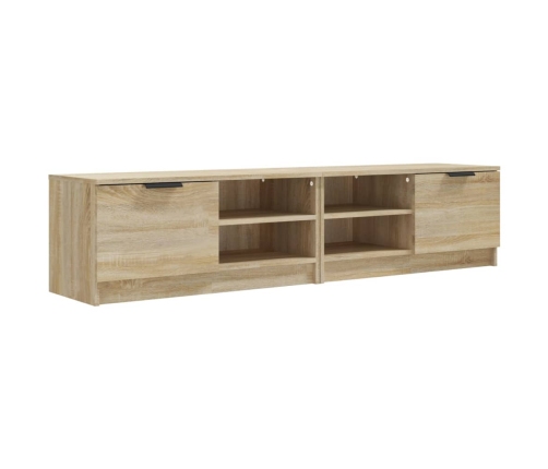 Mueble para TV 2 pzas madera contrachapada roble 80x35x36,5 cm