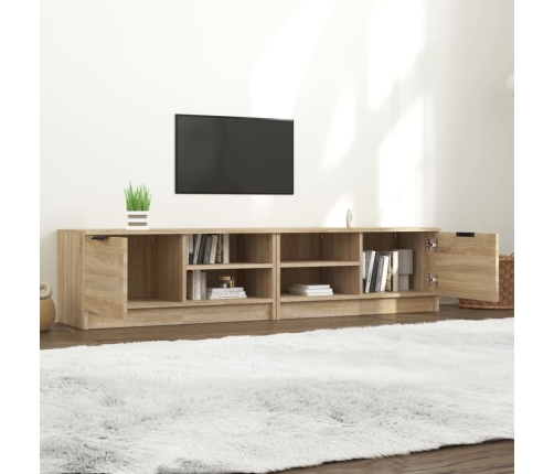 Mueble para TV 2 pzas madera contrachapada roble 80x35x36,5 cm