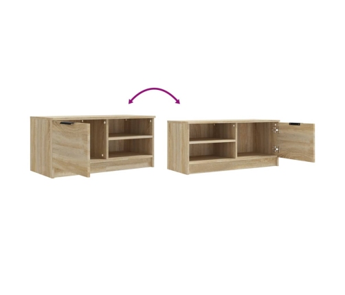 Mueble para TV 2 pzas madera contrachapada roble 80x35x36,5 cm