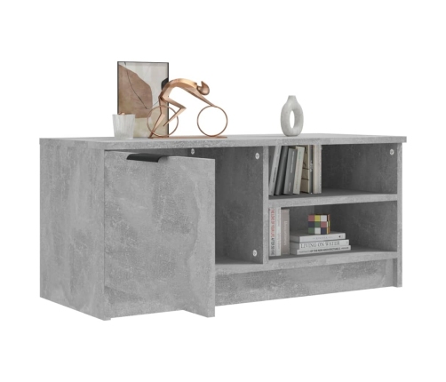 Mueble de TV madera contrachapada gris hormigón 80x35x36,5 cm