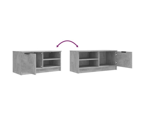 Mueble de TV madera contrachapada gris hormigón 80x35x36,5 cm