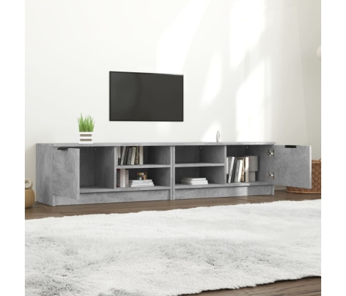 vidaXL Mueble de TV 2 pzas madera contrachapada hormigón 80x35x36,5 cm