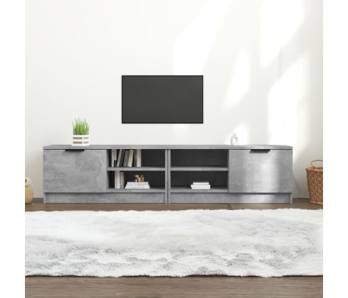 vidaXL Mueble de TV 2 pzas madera contrachapada hormigón 80x35x36,5 cm