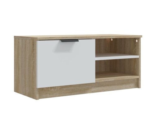 vidaXL Mueble TV 2 pzas madera contrachapada blanco roble 80x35x36,5cm