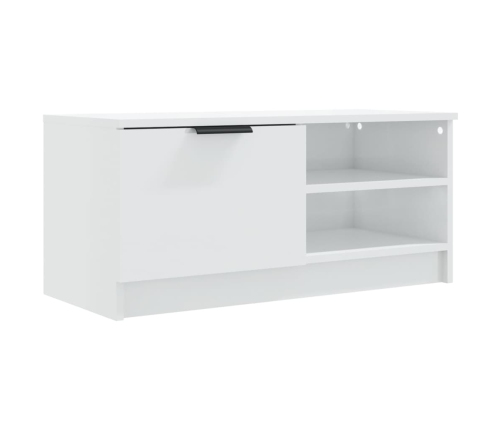 Mueble de TV madera contrachapada blanco brillante 80x35x36,5cm