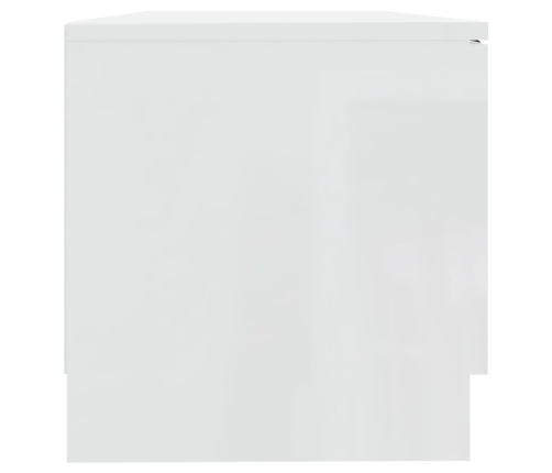 Mueble de TV madera contrachapada blanco brillante 80x35x36,5cm