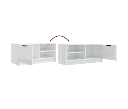 Mueble de TV madera contrachapada blanco brillante 80x35x36,5cm