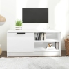 Mueble de TV madera contrachapada blanco brillante 80x35x36,5cm