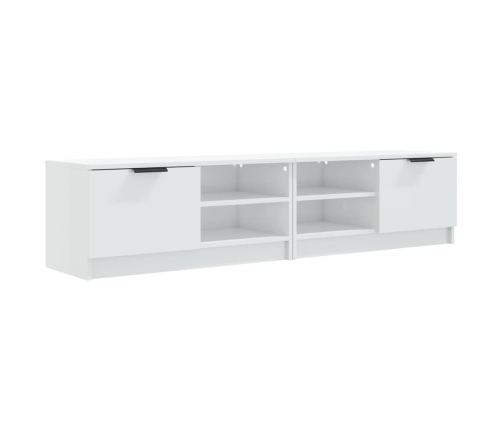 Mueble TV 2 pzs madera contrachapada blanco brillo 80x35x36,5cm