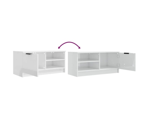 Mueble TV 2 pzs madera contrachapada blanco brillo 80x35x36,5cm