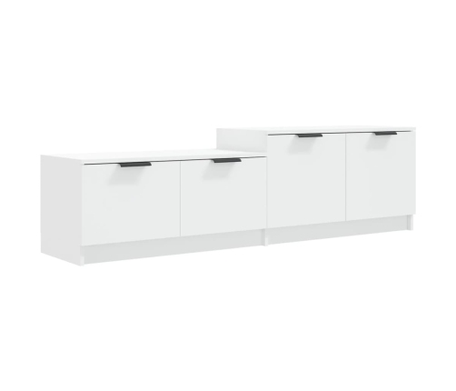 Mueble para TV madera contrachapada blanco 158,5x36x45 cm