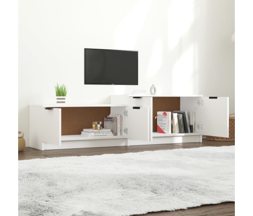 Mueble para TV madera contrachapada blanco 158,5x36x45 cm