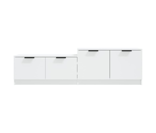 Mueble para TV madera contrachapada blanco 158,5x36x45 cm