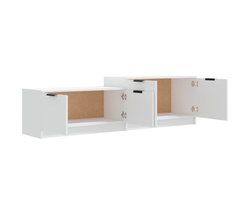 Mueble para TV madera contrachapada blanco 158,5x36x45 cm