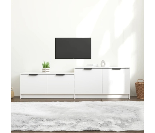 Mueble para TV madera contrachapada blanco 158,5x36x45 cm