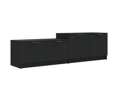 Mueble de TV madera contrachapada negro 158,5x36x45 cm