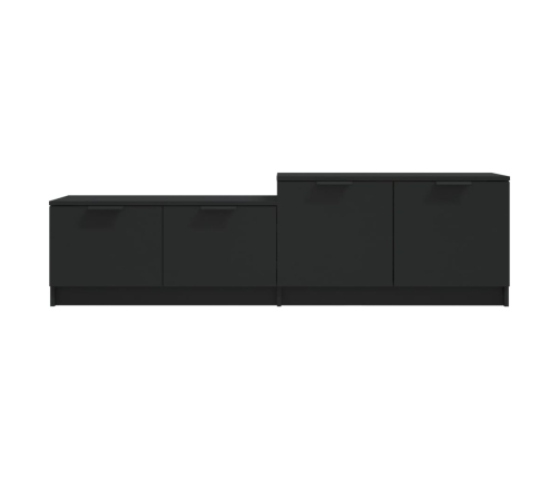 Mueble de TV madera contrachapada negro 158,5x36x45 cm