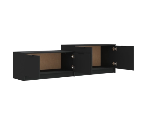 Mueble de TV madera contrachapada negro 158,5x36x45 cm