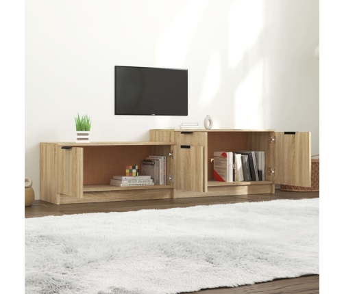 Mueble de TV madera contrachapada roble Sonoma 158,5x36x45 cm