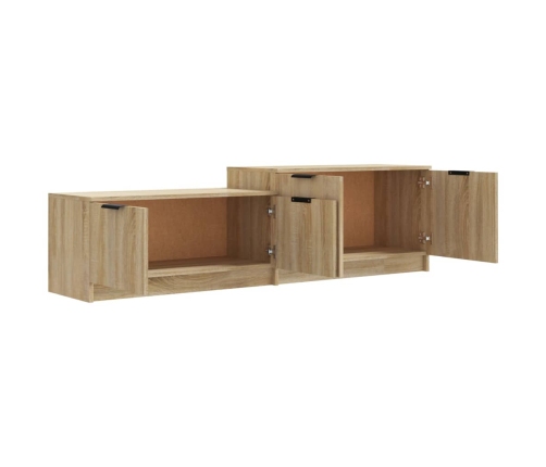 Mueble de TV madera contrachapada roble Sonoma 158,5x36x45 cm