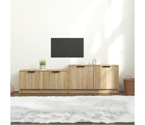 Mueble de TV madera contrachapada roble Sonoma 158,5x36x45 cm