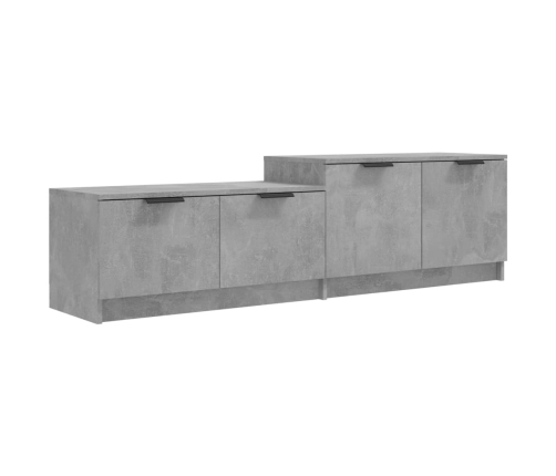 Mueble de TV madera contrachapada gris hormigón 158,5x36x45 cm