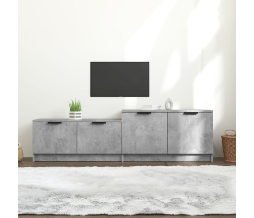 Mueble de TV madera contrachapada gris hormigón 158,5x36x45 cm