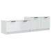 Mueble TV madera contrachapada blanco brillante 158,5x36x45 cm