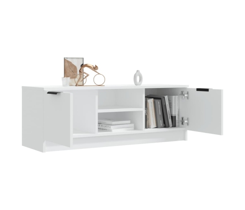 Mueble de TV madera contrachapada blanco 102x35x36,5 cm