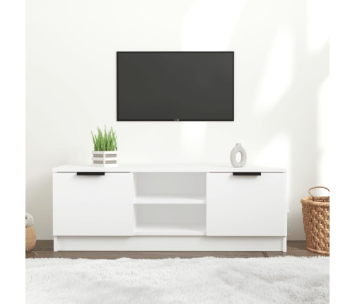 vidaXL Mueble de TV madera contrachapada blanco 102x35x36,5 cm