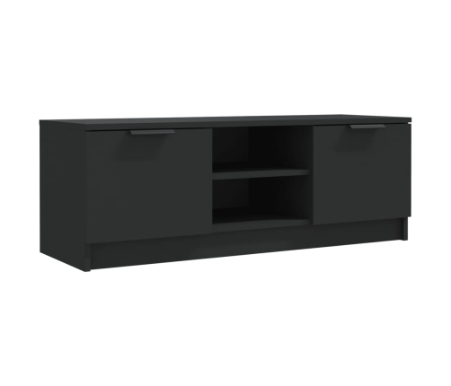 Mueble de TV madera contrachapada negro 102x35x36,5 cm