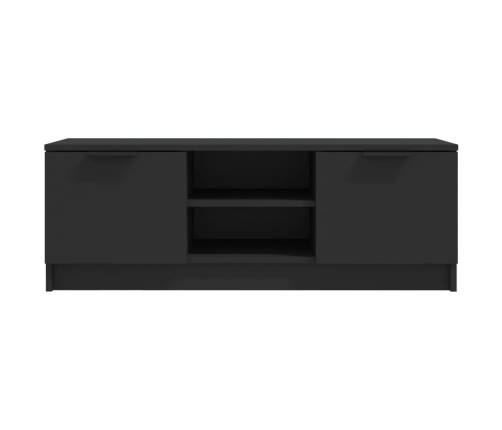 Mueble de TV madera contrachapada negro 102x35x36,5 cm