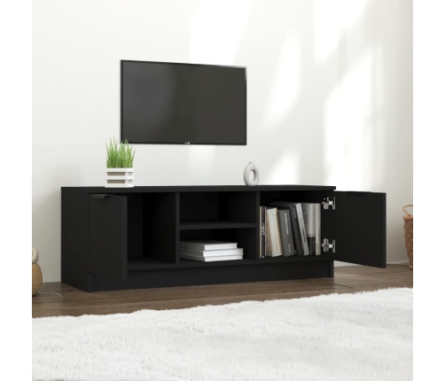 Mueble de TV madera contrachapada negro 102x35x36,5 cm