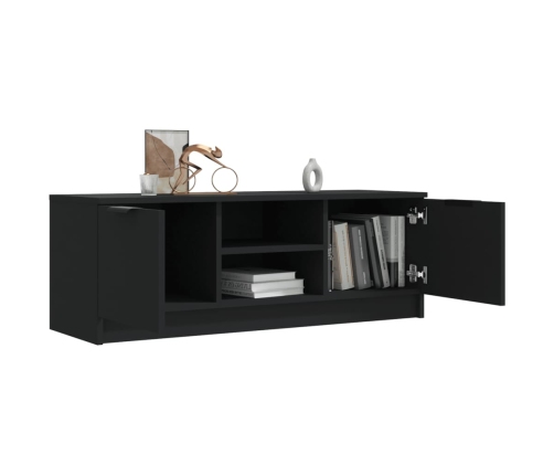 Mueble de TV madera contrachapada negro 102x35x36,5 cm