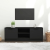 Mueble de TV madera contrachapada negro 102x35x36,5 cm