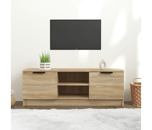 Mueble de TV madera contrachapada roble Sonoma 102x35x36,5 cm