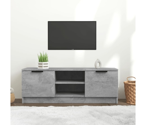 Mueble de TV madera contrachapada gris hormigón 102x35x36,5 cm