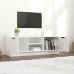 Mueble de TV madera contrachapada blanco brillo 102x35x36,5 cm