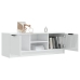 Mueble de TV madera contrachapada blanco brillo 102x35x36,5 cm