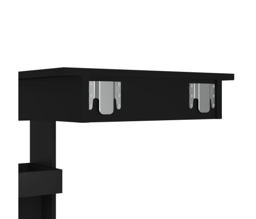 Mesa de bar de pared madera contrachapada negro 102x45x103,5cm