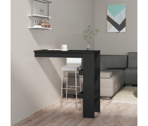 Mesa de bar de pared madera contrachapada negro 102x45x103,5cm