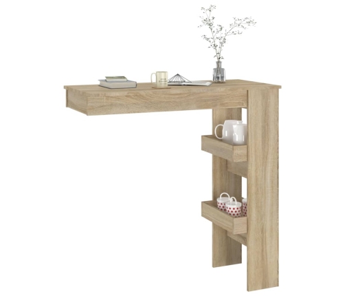 vidaXL Mesa de bar de pared contrachapada roble Sonoma 102x45x103,5cm