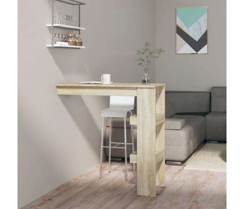 vidaXL Mesa de bar de pared contrachapada roble Sonoma 102x45x103,5cm