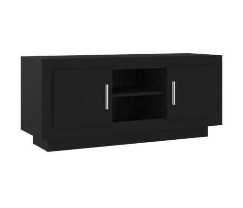 vidaXL Mueble de TV madera contrachapada negro 102x35x45 cm