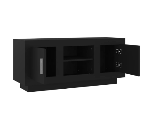 vidaXL Mueble de TV madera contrachapada negro 102x35x45 cm