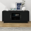 vidaXL Mueble de TV madera contrachapada negro 102x35x45 cm