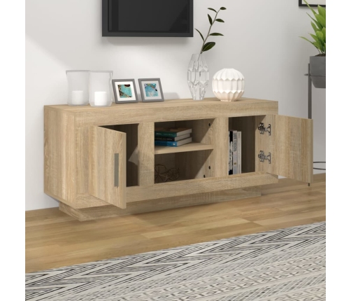 Mueble de TV madera contrachapada roble Sonoma 102x35x45 cm