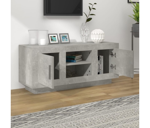 Mueble de TV madera contrachapada gris hormigón 102x35x45 cm